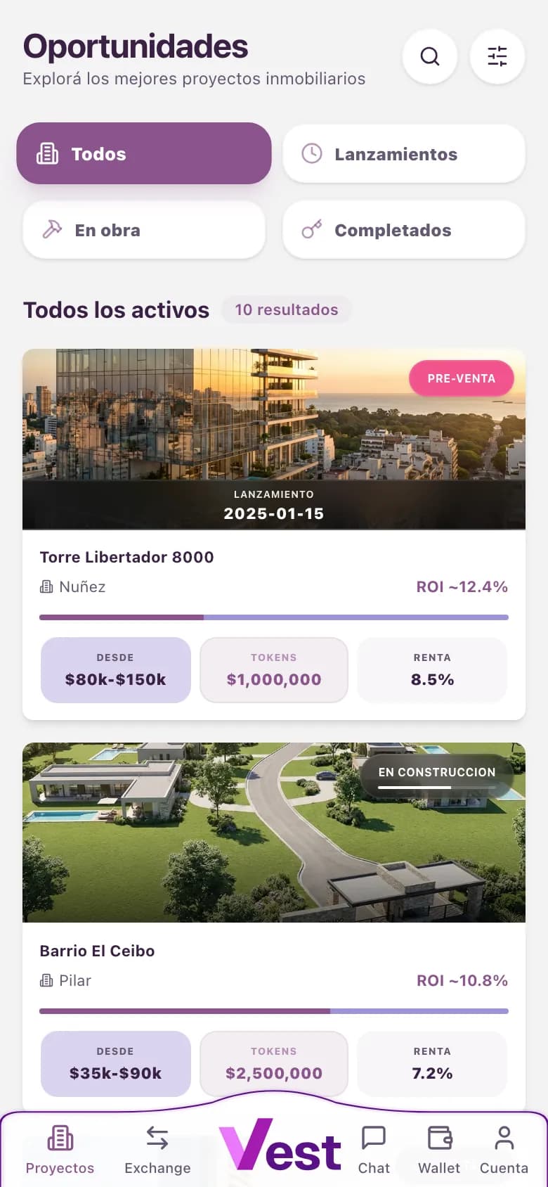 Oportunidades de inversión en la app del celular